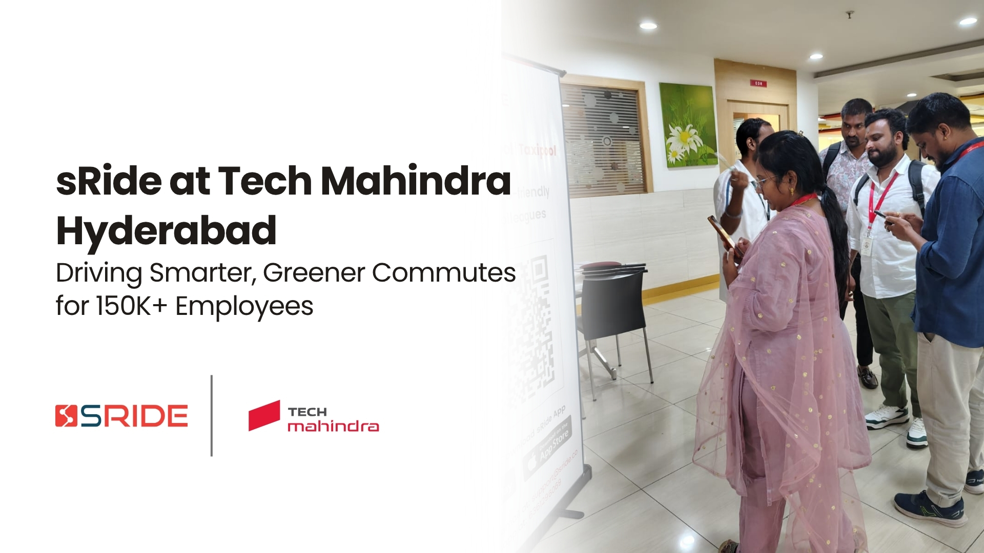 sRide at Tech Mahindra Hyderabad — Driving Smarter, Greener Commutes for 150k Employees